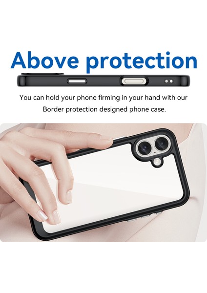 iPhone 16 Kılıf Tpu+Akrilik Telefon Kılıfı Çizilmez Koruyucu-Siyah (Yurt Dışından) modelleri