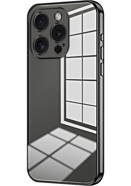 iPhone 15 Pro Tpu Kılıf Düşmeye Karşı Elektrokaplama Ince Telefon Kılıfı-Siyah (Yurt Dışından)
