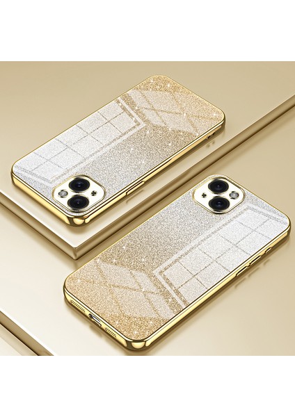 iPhone 15 Plus Cep Telefonu Kılıfı Darbeye Dayanıklı Degrade Parıltılı Hassas Kesik Tpu Kapak-Altın (Yurt Dışından) indirimleri