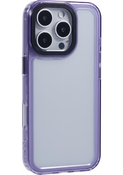 iPhone 16 Pro Şeffaf Telefon Kılıfı Pc+Tpu Hibrit Arka Kapak-Şeffaf Mor (Yurt Dışından)
