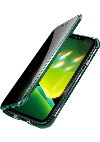 35 Derece Ön Cam Ön Cam Manyetik Kurulum Metal Çerçeve + Temperli Cam Telefon Kabuğu iPhone 11 6.1 Inç (2019) - Siyah (Yurt Dışından) modelleri