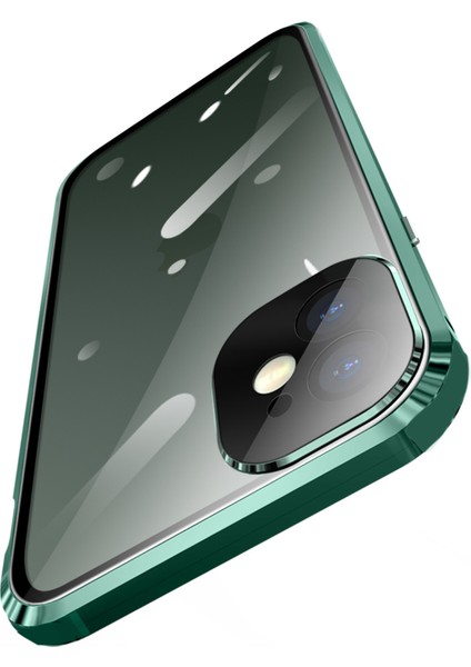 35 Derece Ön Cam Ön Cam Manyetik Kurulum Metal Çerçeve + Temperli Cam Telefon Kabuğu iPhone 11 6.1 Inç (2019) - Siyah (Yurt Dışından) fırsatları