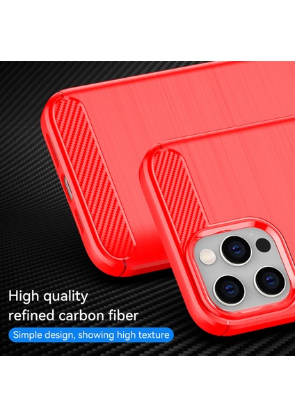 1.8mm Parmak Izi Dayanıklı Karbon Fiber Fırçalanmış Doku Arka Kılıf Esnek Tpu Kapak iPhone 12 Pro Max 6.7 Inç-Kırmızı (Yurt Dışından) fiyatları