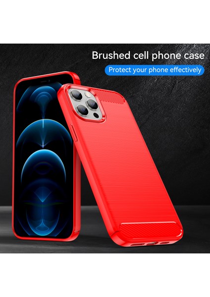 1.8mm Parmak Izi Dayanıklı Karbon Fiber Fırçalanmış Doku Arka Kılıf Esnek Tpu Kapak iPhone 12 Pro Max 6.7 Inç-Kırmızı (Yurt Dışından) indirimleri