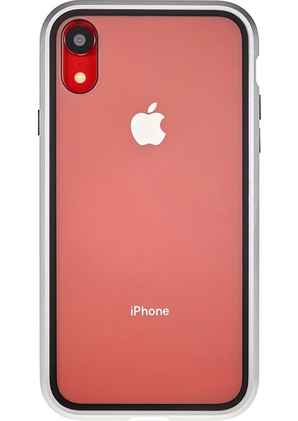 iPhone Xr 6.1 Inç Gizlilik Manyetik Kılıf Gözetleme Önleyici Çift Taraflı Temperli Cam + Metal Tampon Çerçeve Tam Koruyucu Telefon Kılıfı-Gümüş (Yurt Dışından) fiyatları