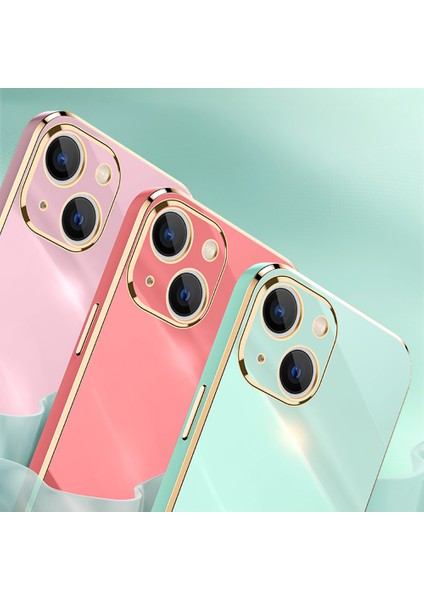 Xınlı iPhone 13 Mini 5.4 Inç Hassas Lens Kesikli Galvanik Altın Kenar Tpu Telefon Kılıfı Koruyucu Kapak-Pembe (Yurt Dışından) indirimleri