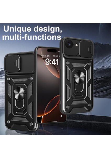 iPhone 16E Kılıfı Için Kayar Kamera Kapağı Pc+Tpu Destekli Telefon Kılıfı-Gül Altını (Yurt Dışından) fiyatları