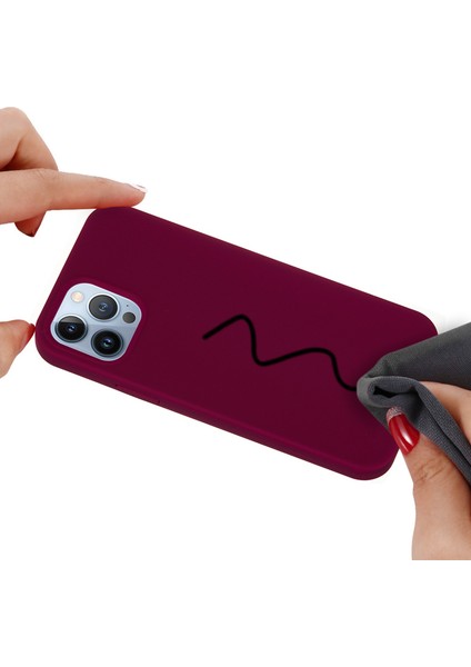 iPhone 14 Pro Max 6.7 Inç Çizilmez Silikon Telefon Kılıfı Tampon Kapak Cep Telefonu Koruyucu-Şarap Kırmızısı (Yurt Dışından) fırsatları