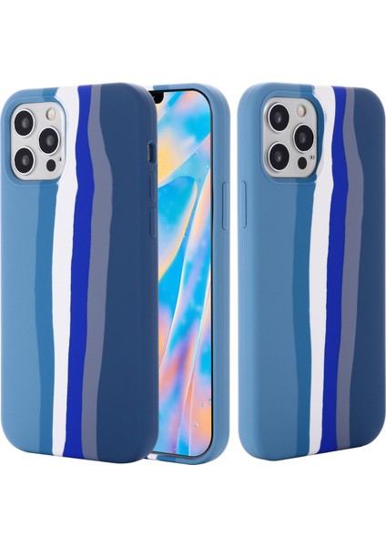 iPhone 15 Pro Gökkuşağı Ka Sıvı Silikon + Pc Kapak Fiber Astar Darbeye Dayanıklı Telefon Kılıfı - Mavi (Yurt Dışından) modelleri