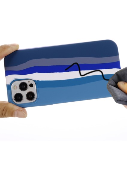 iPhone 15 Pro Gökkuşağı Ka Sıvı Silikon + Pc Kapak Fiber Astar Darbeye Dayanıklı Telefon Kılıfı - Mavi (Yurt Dışından) fırsatları