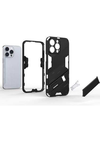 iPhone 16 Pro Kılıf Pc+Tpu Darbeye Dayanıklı Telefon Kılıfı Kickstand Ile-Mavi (Yurt Dışından) fiyatları