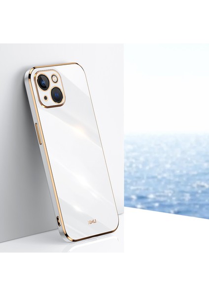 Xınlı iPhone 15 Plus Elektrokaplama Altın Kenarlı Çizilmez Telefon Kılıfı Tpu Arka Kapak-Beyaz (Yurt Dışından) indirimleri