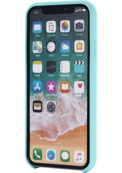 iPhone Xs Max 6.5 Inç Için Kenar Sarılı Sıvı Silikon Kılıf Kabuğu-Camgöbeği (Yurt Dışından) fiyatları