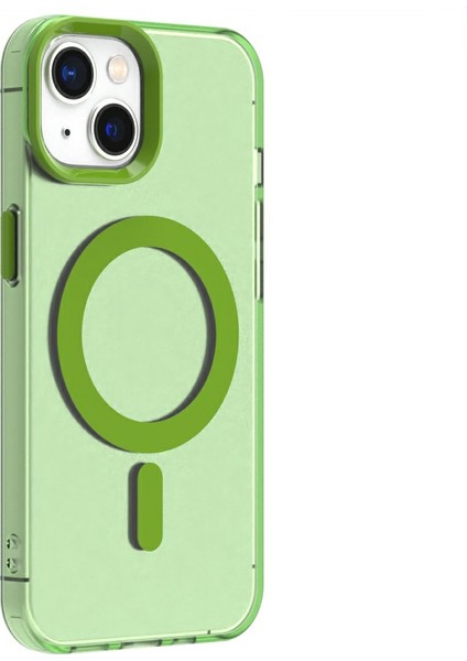Candy Series iPhone 14/13 Kılıfı Magsafe Pc+Tpu+Pet Düşmeye Karşı Telefon Kılıfı ile Uyumlu-Yeşil (Yurt Dışından) fiyatları