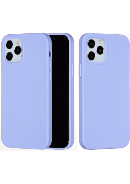 iPhone 12 Pro Max 6.7 Inç Sıvı Silikon Yumuşak Cep Telefonu Kılıfı Akıllı Telefon Kılıfı-Açık Mor (Yurt Dışından) fiyatları