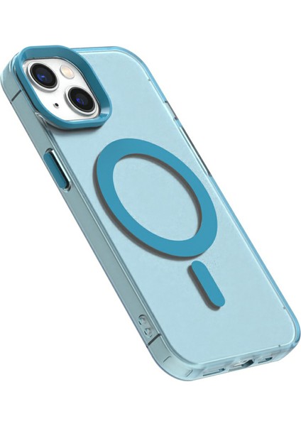 Candy Series iPhone 15 Plus/14 Plus Kılıf Magsafe Pc+Tpu+Pet Düşmeye Karşı Telefon Kılıfı ile Uyumlu-Mavi (Yurt Dışından) indirimleri