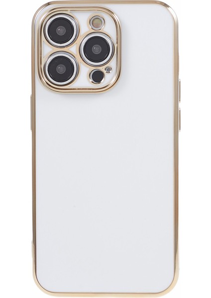 iPhone 16 Pro Max Kılıf Tpu Slim Fit Darbeye Dayanıklı Telefon Kılıfı 6d Elektrokaplama-Beyaz (Yurt Dışından)