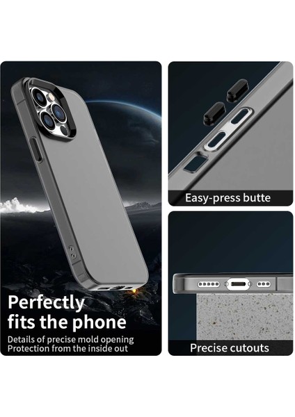 iPhone 13 Pro Max Kılıfı Pc+Tpu+Pet Mat Düşmeye Karşı Dayanıklı Telefon Arka Kapağı-Siyah (Yurt Dışından) fırsatları
