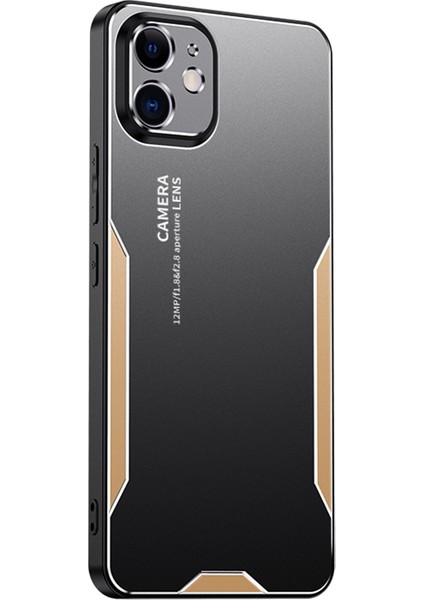 iPhone 11 Sert Kabuk Telefon Kılıfı Parmak Izi Önleyici Mat Alüminyum Alaşımlı Kapak-Altın (Yurt Dışından)