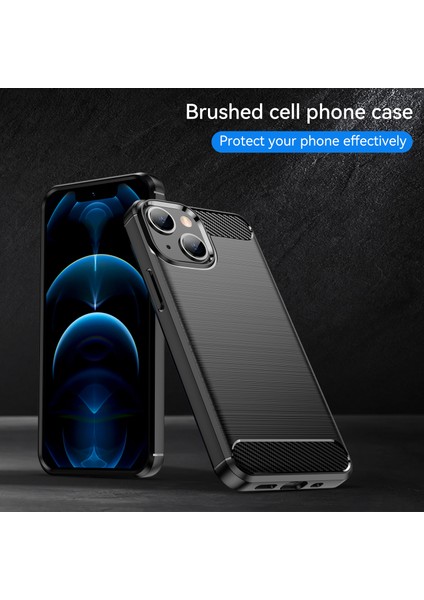 1.8mm Karbon Fiber Fırçalanmış Doku Esnek Tpu Telefon Arka Kılıfı Koruyucu Kılıf iPhone 13 Mini 5.4 Inç-Siyah (Yurt Dışından) indirimleri