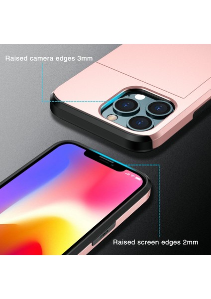 Iyi Koruyucu Çizilmeye Dayanıklı Sürgülü Kart Tutucu Pc + Tpu Hibrit Arka Telefon Kılıfı iPhone 13 6.1 Inç - Koyu Gri (Yurt Dışından) fiyatları