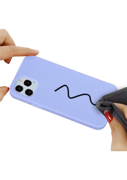 iPhone 12 Pro Max 6.7 Inç Sıvı Silikon Yumuşak Cep Telefonu Kılıfı Akıllı Telefon Kılıfı-Açık Mor (Yurt Dışından) indirimleri