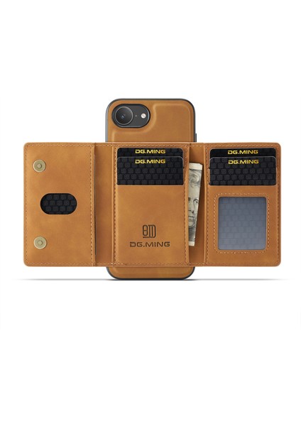 Dg.mıng M2 Serisi iPhone 16E Kılıf Pu+Pc+Tpu Telefon Kılıfı Çıkarılabilir Cüzdan-Kahverengi (Yurt Dışından) fiyatları