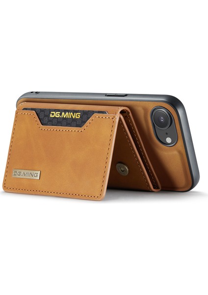 Dg.mıng M2 Serisi iPhone 16E Kılıf Pu+Pc+Tpu Telefon Kılıfı Çıkarılabilir Cüzdan-Kahverengi (Yurt Dışından) modelleri