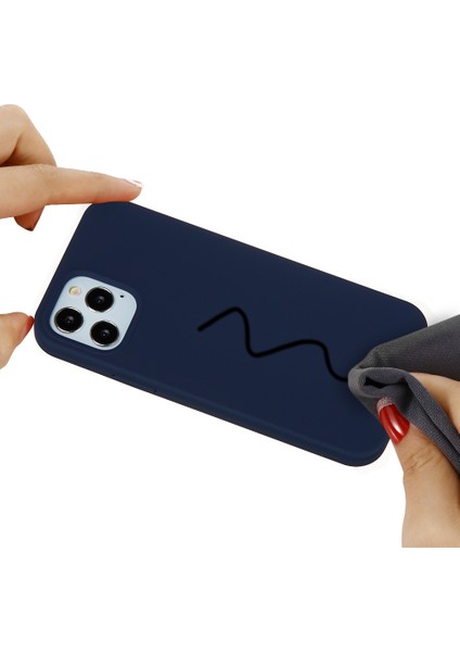 iPhone 12 Pro Max 6.7 Inç Sıvı Silikon Yumuşak Cep Telefonu Kılıfı Akıllı Telefon Kılıfı-Lacivert (Yurt Dışından) indirimleri