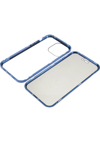 iPhone 15 Pro Için Gizlilik Kılıfı Manyetik Metal Çerçeve + Çift Taraflı Temperli Cam 360 Derece Koruma Telefon Kılıfı - Kırmızı (Yurt Dışından) indirimleri