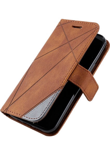 iPhone 13 Kılıf Eklemeli Deri Telefon Kılıfı Cüzdan Kart Yuvaları Ile-Kahverengi (Yurt Dışından) fırsatları