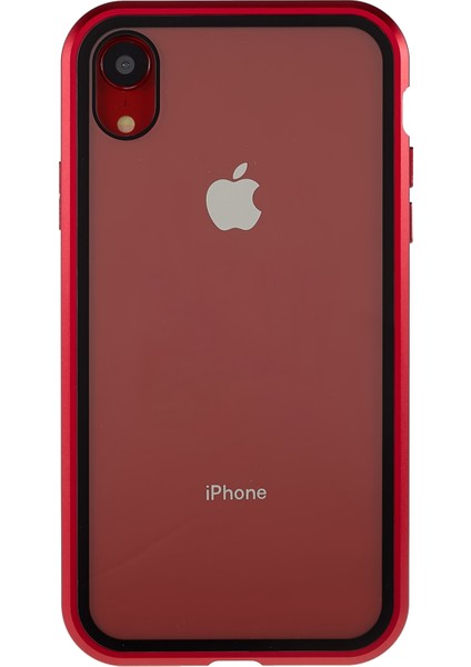 iPhone Xr 6.1 Inç Gizlilik Manyetik Kılıf Gözetleme Önleyici Çift Taraflı Temperli Cam + Metal Tampon Çerçeve Tam Koruyucu Telefon Kılıfı-Kırmızı (Yurt Dışından) fiyatları