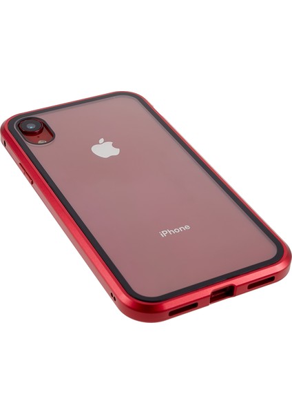iPhone Xr 6.1 Inç Gizlilik Manyetik Kılıf Gözetleme Önleyici Çift Taraflı Temperli Cam + Metal Tampon Çerçeve Tam Koruyucu Telefon Kılıfı-Kırmızı (Yurt Dışından) fırsatları
