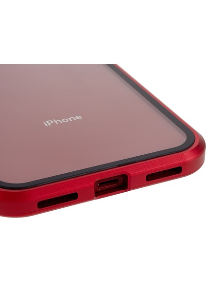 iPhone Xr 6.1 Inç Gizlilik Manyetik Kılıf Gözetleme Önleyici Çift Taraflı Temperli Cam + Metal Tampon Çerçeve Tam Koruyucu Telefon Kılıfı-Kırmızı (Yurt Dışından) indirimleri