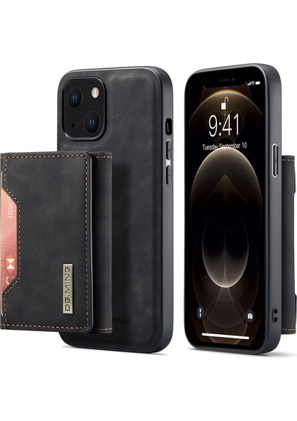 Dg.mıng M2 Serisi iPhone 14 6.1 Inç Darbeye Dayanıklı Düşmeye Karşı Manyetik Emici Ayaklı Tasarım Telefon Kılıfı Çıkarılabilir Cüzdanlı-Siyah (Yurt Dışından)