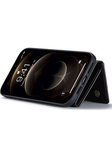 Dg.mıng M2 Serisi iPhone 14 6.1 Inç Darbeye Dayanıklı Düşmeye Karşı Manyetik Emici Ayaklı Tasarım Telefon Kılıfı Çıkarılabilir Cüzdanlı-Siyah (Yurt Dışından) modelleri