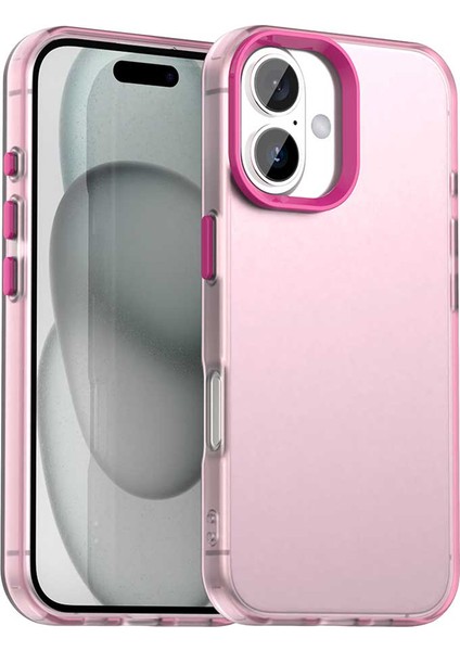 iPhone 16 Kılıfı Pc+Tpu+Pet Mat Düşmeye Karşı Telefon Arka Kapağı-Kırmızı (Yurt Dışından)