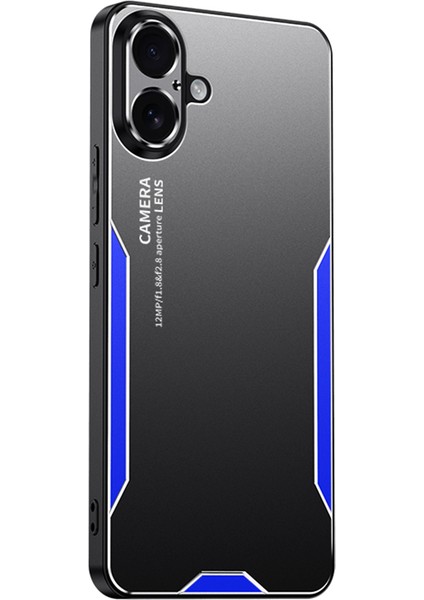 iPhone 16 Plus Telefon Kılıfı Alüminyum Alaşımlı Tpu Pc Arka Kapak-Mavi (Yurt Dışından)