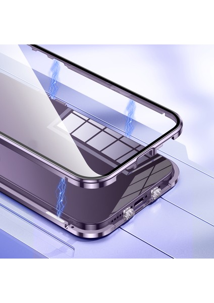 iPhone 16 Pro Max Kılıf Manyetik Adsorpsiyon Çift Taraflı Temperli Cam + Metal Telefon Kılıfı Tokalı - Mavi (Yurt Dışından) fırsatları