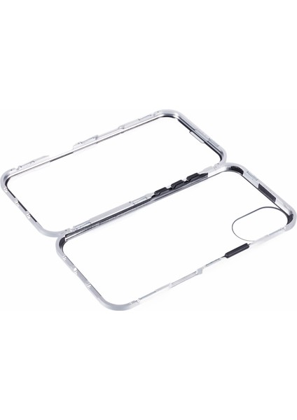 iPhone 16 Kılıfı Manyetik Tam Koruma Şeffaf Telefon Kılıfı-Gümüş (Yurt Dışından) indirimleri