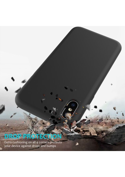 iPhone Xs Max 6.5 Inç Için Kenar Sarılı Sıvı Silikon Kılıf-Siyah (Yurt Dışından) modelleri