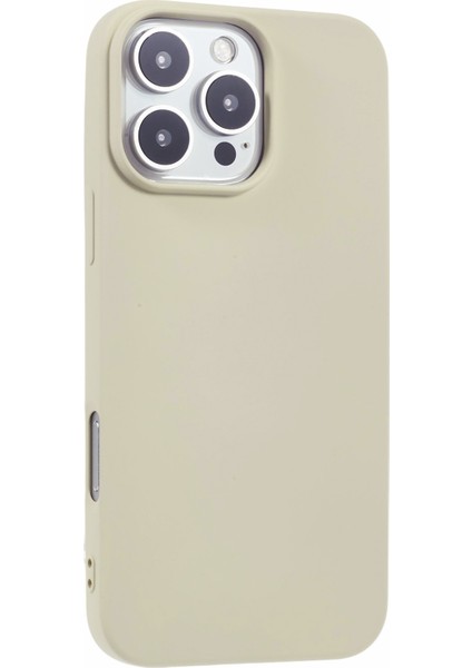 iPhone 16 Pro Max Tpu Kılıf Darbeye Dayanıklı Yumuşak Tpu Fiber Astarlı Telefon Kılıfı-Beyaz (Yurt Dışından)