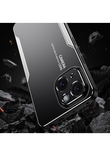 iPhone 15 Plus Kılıf Alüminyum Alaşım + Tpu + Pc Mat Kaplama Akıllı Telefon Kılıfı - Mavi (Yurt Dışından) fiyatları