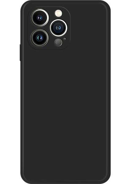 iPhone 13 Pro 6.1 Inç Mikrofiber Astarlı Ka Tpu Arka Kılıf Düz Kenar Darbeye Dayanıklı Telefon Kılıfı-Siyah (Yurt Dışından)