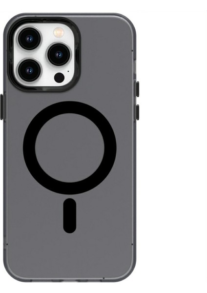 Candy Series iPhone 13 Pro Kılıfı Magsafe Pc+Tpu+Pet Düşmeye Karşı Telefon Kılıfı ile Uyumlu-Siyah (Yurt Dışından)