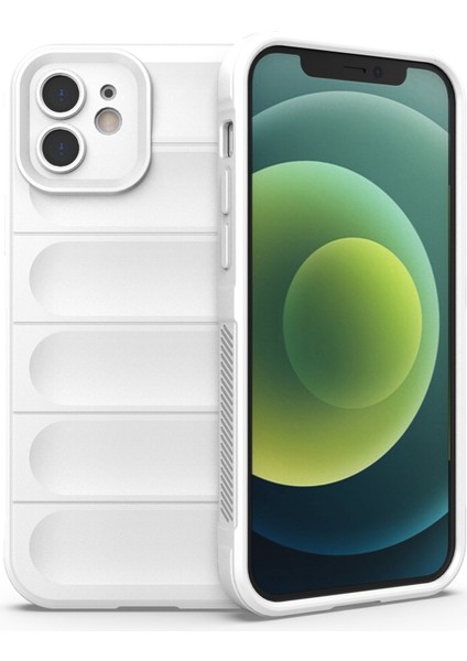 iPhone 12 6.1 Inç Düşme Korumalı Sağlam Arka Kabuk Tpu Telefon Koruyucu Kılıf-Beyaz (Yurt Dışından)