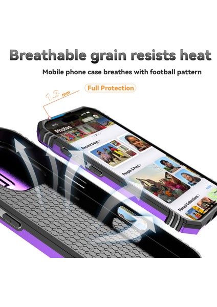 iPhone 16 Pro Kılıf Halkalı Kickstand Pc+Tpu Telefon Kılıfı Camshield-Mor (Yurt Dışından) fırsatları