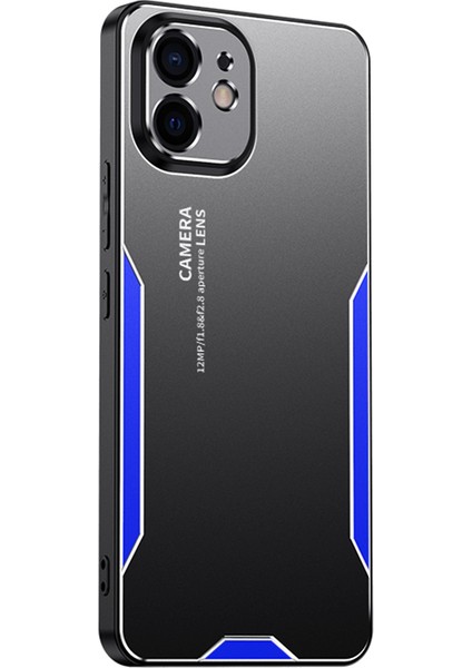 iPhone 12 Telefon Kılıfı Alüminyum Alaşım + Pc + Tpu Askeri Sınıf Darbeye Dayanıklı Kılıf - Mavi (Yurt Dışından)