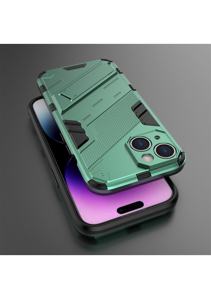 iPhone 15 Plus Cep Telefonu Kılıfı Pc+Tpu Arka Kapak Kickstand Düşme Koruması Kabuk-Yeşil (Yurt Dışından) indirimleri