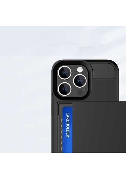 iPhone 16 Pro Max Kılıfı Kayar Kart Tutucu Pc+Tpu Telefon Arka Kapağı-Altın (Yurt Dışından) fırsatları